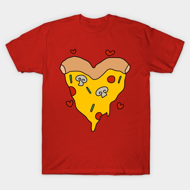 Heart Shaped Pizza Slice T-Shirt by saradaboru